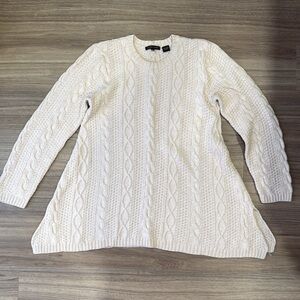 100% Cotton Knit Sweater - Cream